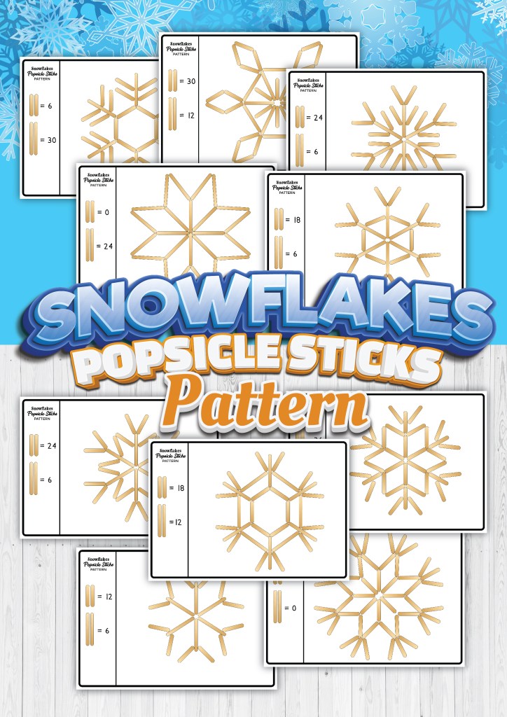 Snowflakes Popsicle Sticks Craft Templates